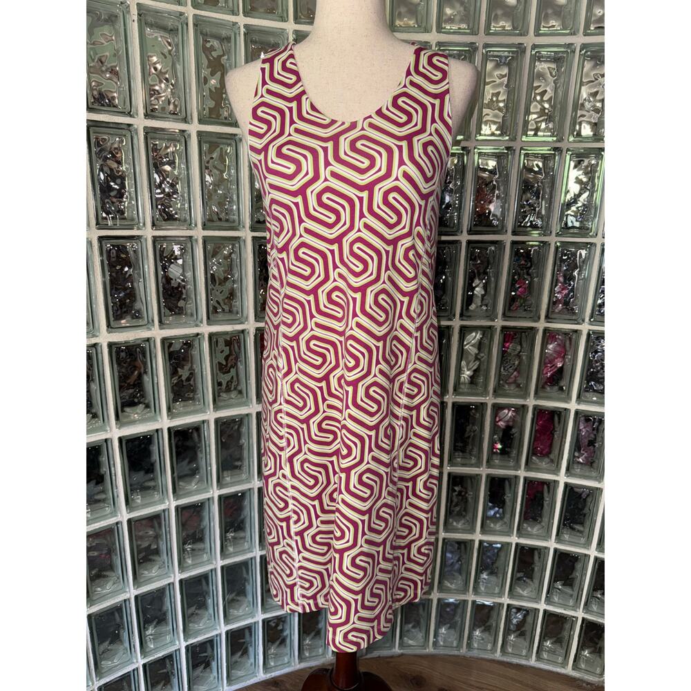 Title Nine Purple/Green Geometric Racerback Halter active dress - size M - OE
